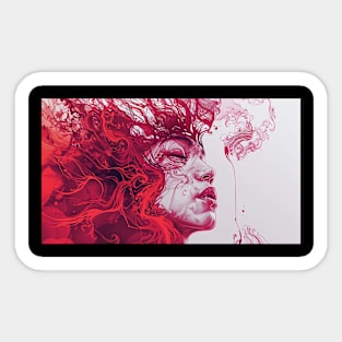 Pink Retrowave Abstract Girl Sticker